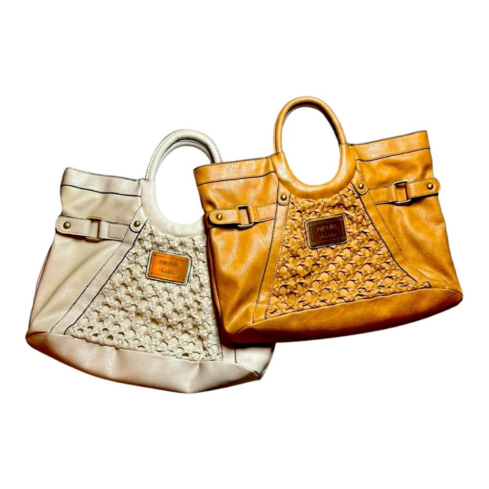 Nicole Miller 2 purse bundle -white & tan leather